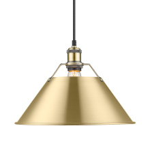 Golden 3306-L AB-BCB - Yep by Golden Lighting Orwell 1-light 14in Pendant in Aged Brass and Brushed Champagne Brass shade